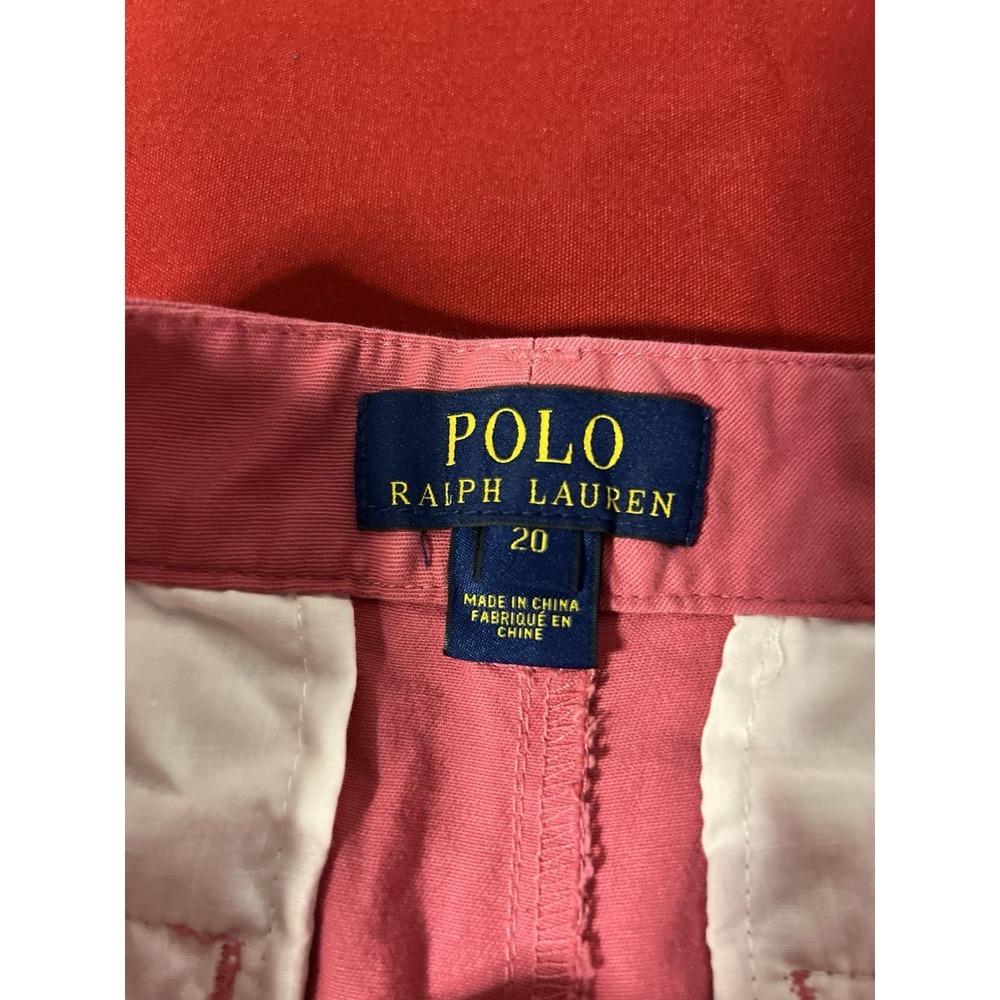 Polo Ralph Lauren Women's Short Size 20 Pink Salmon Flat Front Chino Cotton NWT - Picture 6 of 10